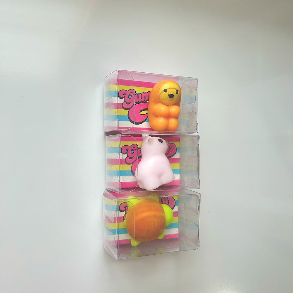 NWT Gummy Mochi Animal toys set of 3 in sloth, unicorn, and turtle